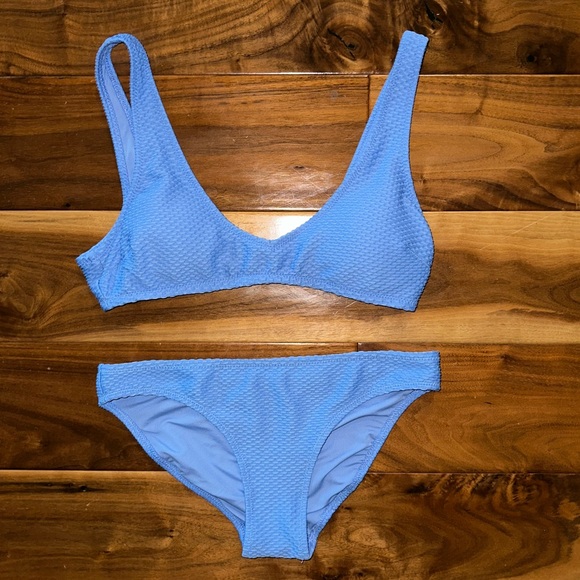 Aerie blue textured bikini - Picture 2 of 5